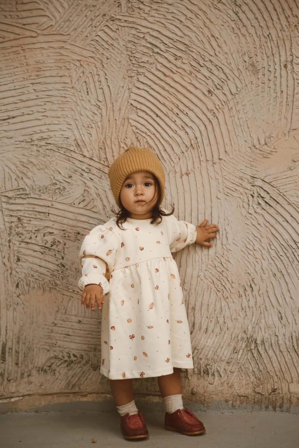 OhLaLaKoala-Palamut Baskılı Kız Çocuk Elbise-Çocuk Elbise & Tulum-2-Milagron.com