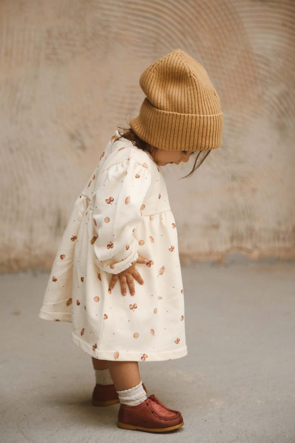 OhLaLaKoala-Palamut Baskılı Kız Çocuk Elbise-Çocuk Elbise & Tulum-4-Milagron.com