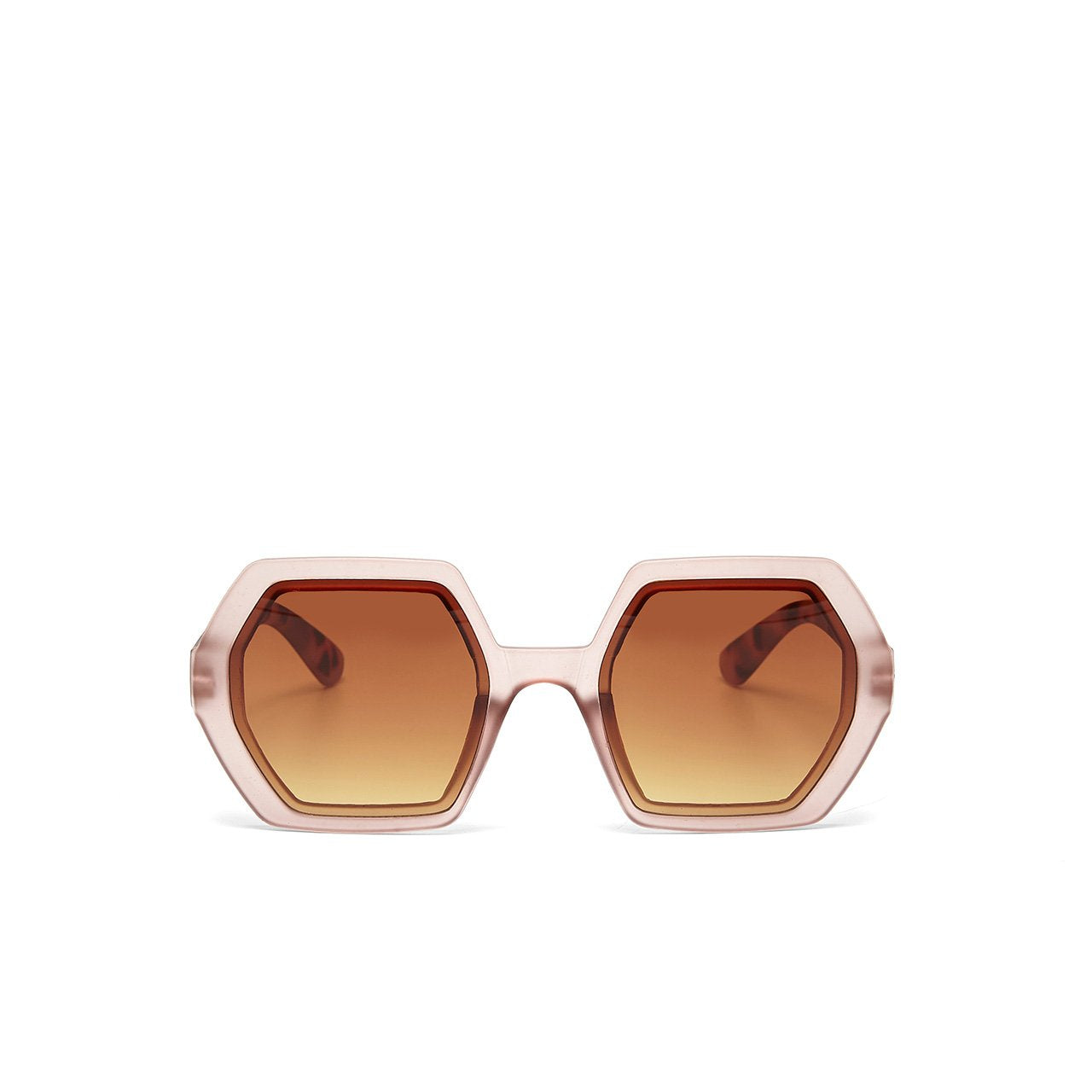 Okkia-Okkia Emma Big Hexagonal Güneş Gözlüğü Havana Pembesi-Güneş Gözlüğü-2-Milagron.com