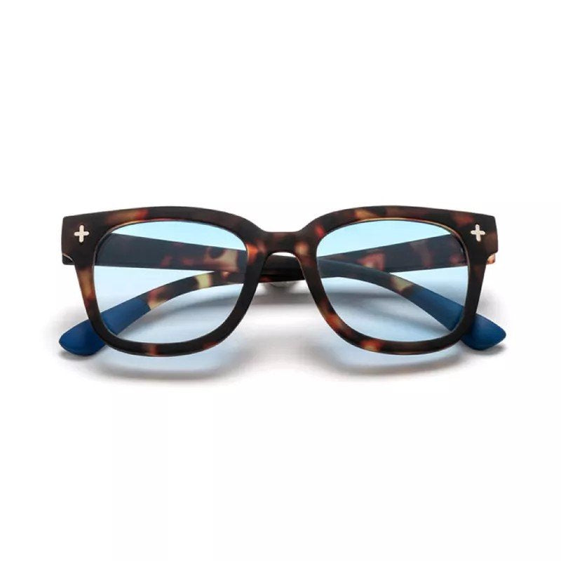 Okkia-Okkia Giovanni Classic Havana & Blue Unisex Güneş Gözlüğü Mavi Lens-Güneş Gözlüğü-1-Milagron.com