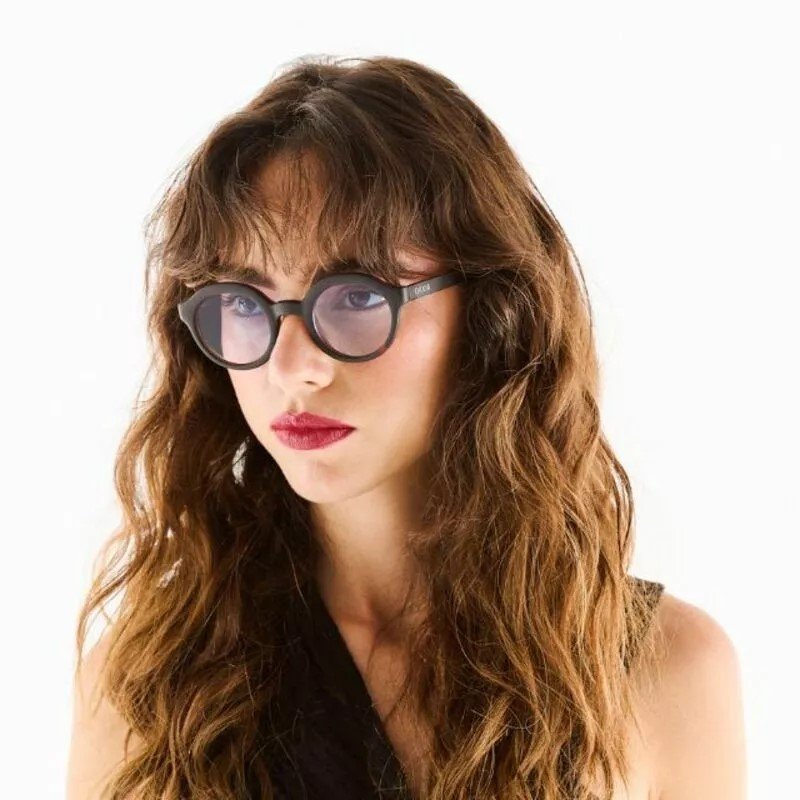 Okkia-Okkia Lauro Unisex Yuvarlak Siyah Havana Güneş Gözlüğü Mavi Gradyan-Güneş Gözlüğü-3-Milagron.com