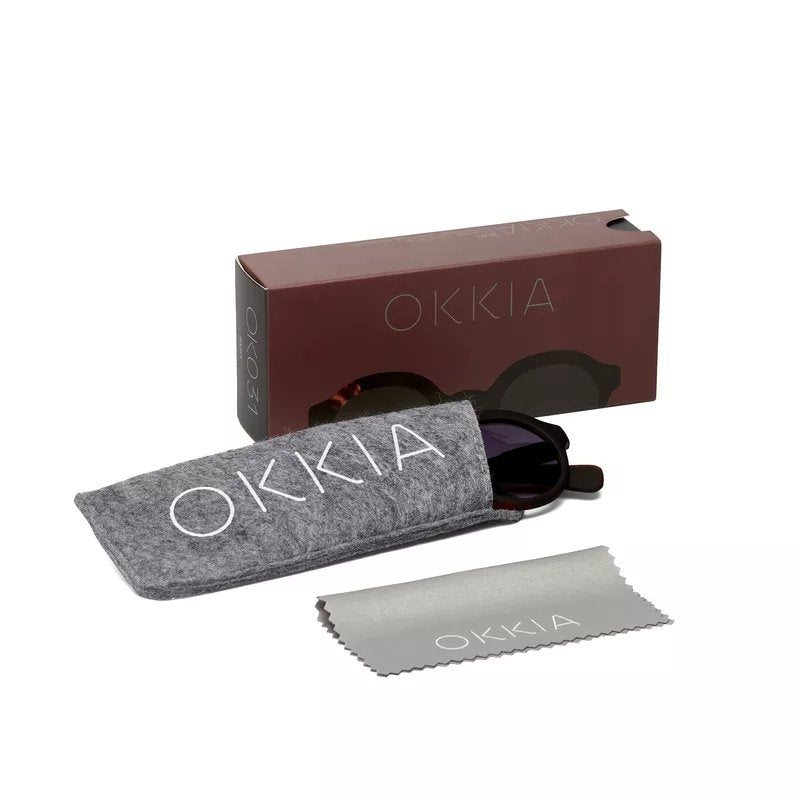 Okkia-Okkia Lauro Unisex Yuvarlak Siyah Havana Güneş Gözlüğü Siyah Gradyan-Güneş Gözlüğü-7-Milagron.com