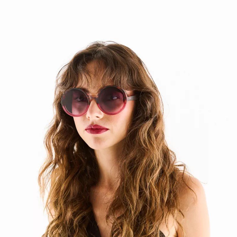 Okkia-Okkia Monica Unisex Büyük Yuvarlak Güneş Gözlüğü Havana Pembesi-Güneş Gözlüğü-3-Milagron.com