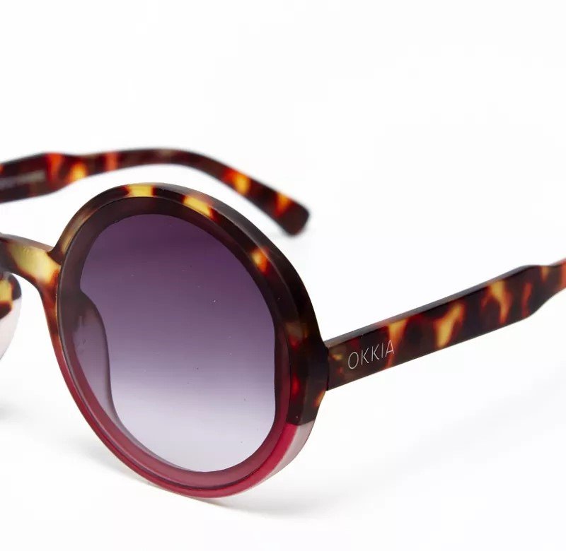 Okkia-Okkia Monica Unisex Büyük Yuvarlak Güneş Gözlüğü Havana Pembesi-Güneş Gözlüğü-5-Milagron.com