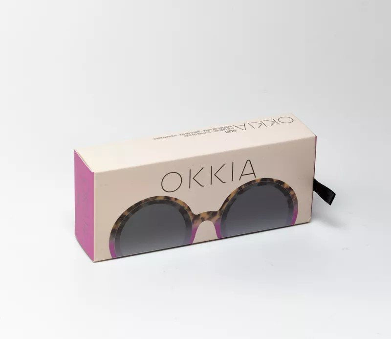 Okkia-Okkia Monica Unisex Büyük Yuvarlak Güneş Gözlüğü Havana Pembesi-Güneş Gözlüğü-6-Milagron.com