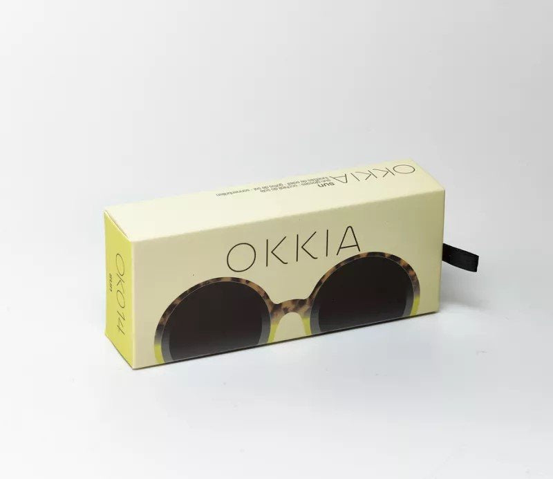 Okkia-Okkia Monica Unisex Büyük Yuvarlak Güneş Gözlüğü Havana Sarısı-Güneş Gözlüğü-5-Milagron.com