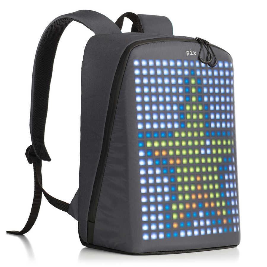 Pix-Pix Grey Led Ekranlı Akıllı Sırt Çantası-Sırt Çantası-1-Milagron.com