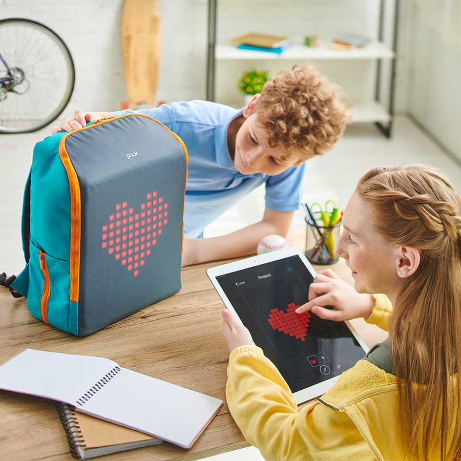 Pix-Pix Mini Black Led Ekranlı Akıllı Sırt Çantası-Sırt Çantası-5-Milagron.com