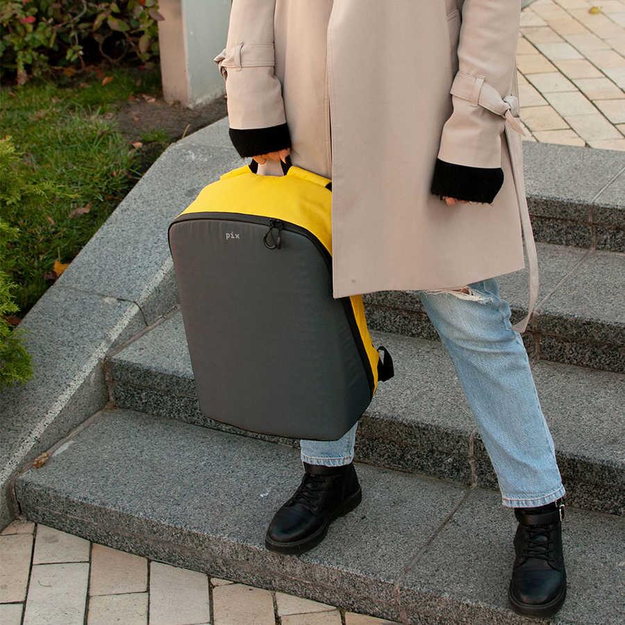 Pix-Pix Yellow Led Ekranlı Akıllı Sırt Çantası-Sırt Çantası-3-Milagron.com