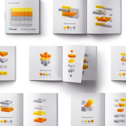 Pixio-Pixio Abstract Retrofuturism İnteraktif Mıknatıslı Manyetik Blok Oyuncak-İnteraktif Oyuncak-3-Milagron.com