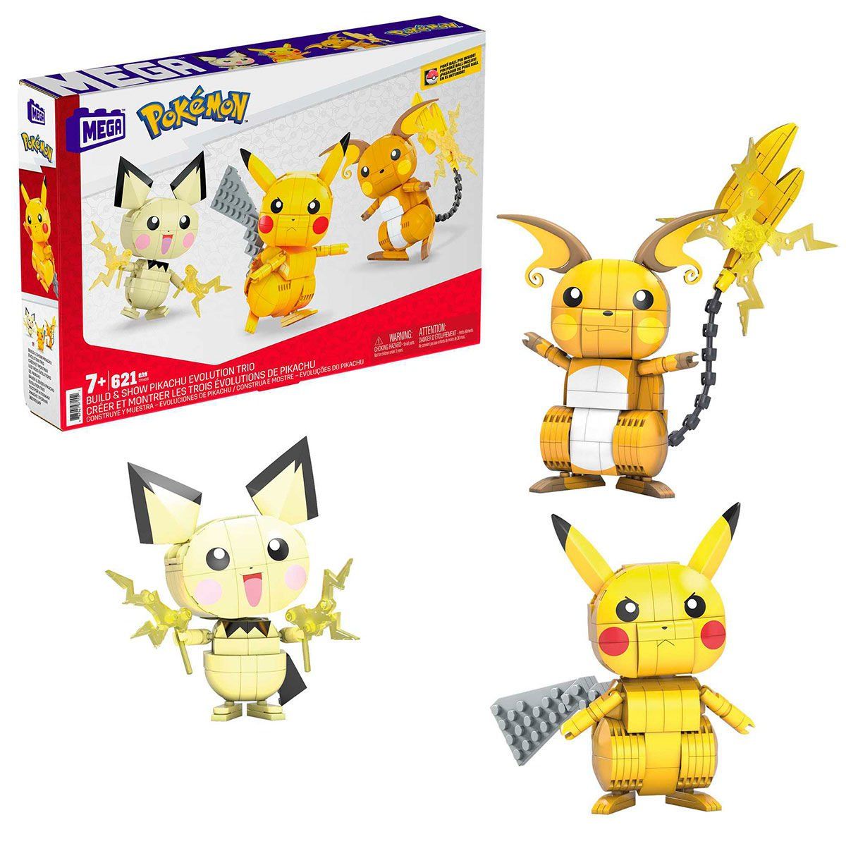 Pokemon-Pikachu Dönüşüm 3'lüsü 621 Parça +7 Yaş-Figür Oyuncaklar-1-Milagron.com