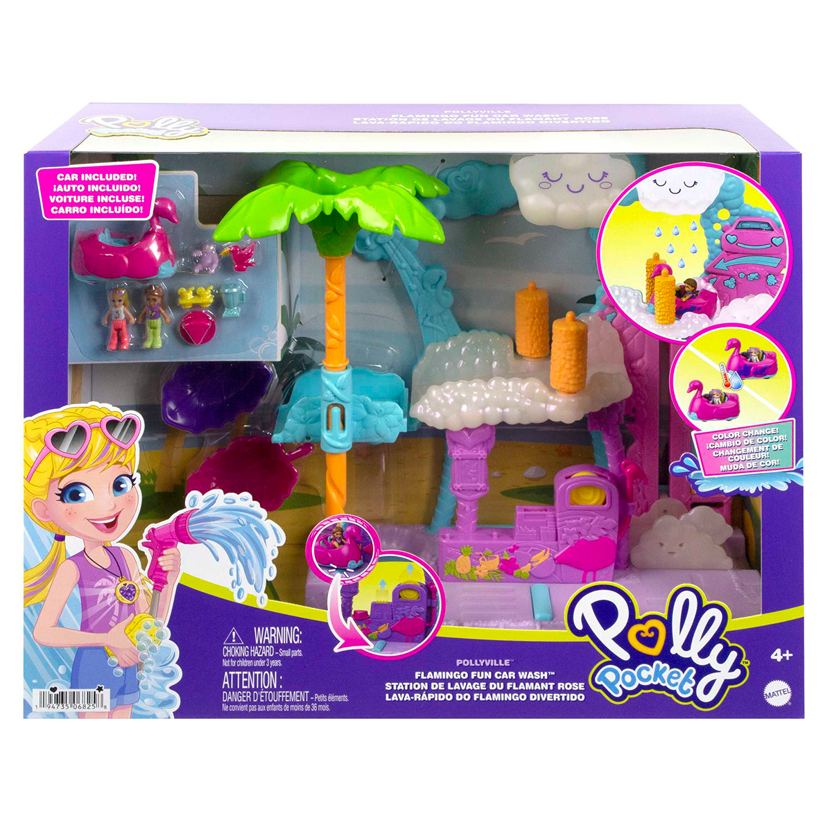 Poly Pocket ve Arkadaşları-Polly Pocket Flamingo Araba Su Eğlencesi Seti-Oyun Setleri-1-Milagron.com