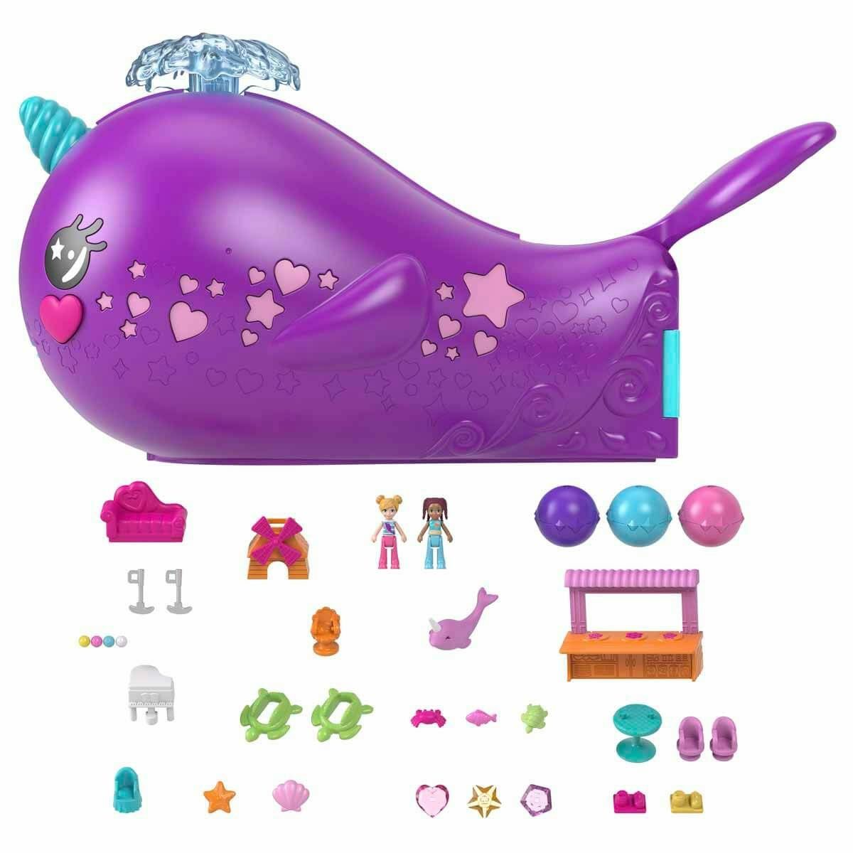 Poly Pocket ve Arkadaşları-Polly Pocket Sparkle Cove Narval-Oyuncak Bebek ve Oyun Setleri-2-Milagron.com