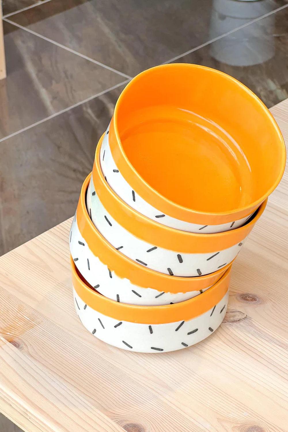 Pups & Itchy-Seramik Mama / Su Kasesi - Orange-Köpek-1-Milagron.com