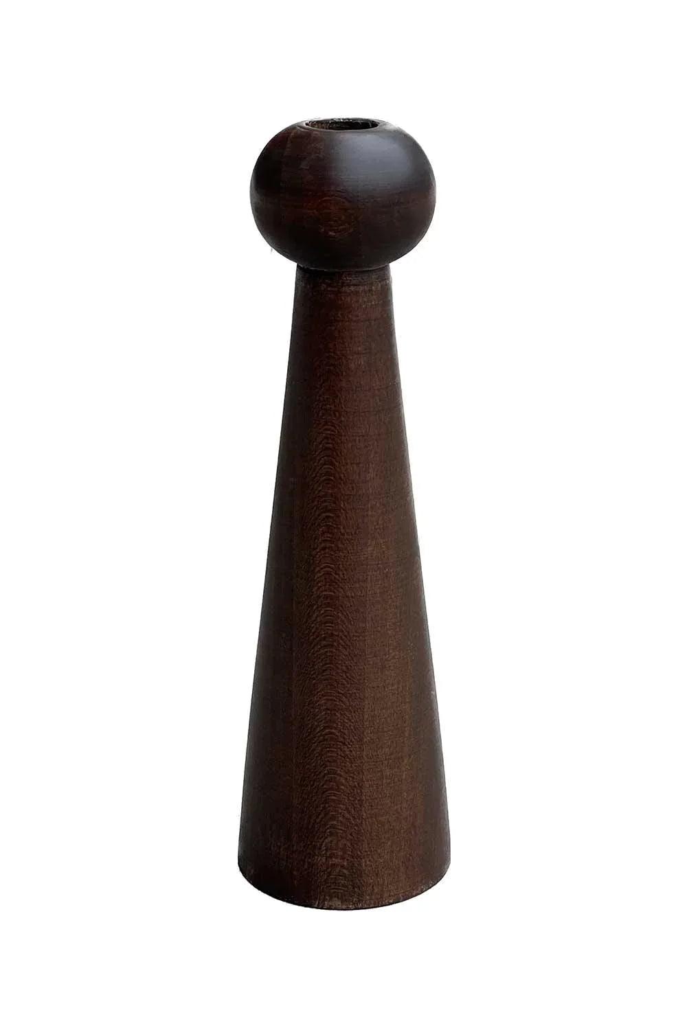 Raika Studio-Alaia Walnut Candle Holder-Mumluk & Şamdan-1-Milagron.com