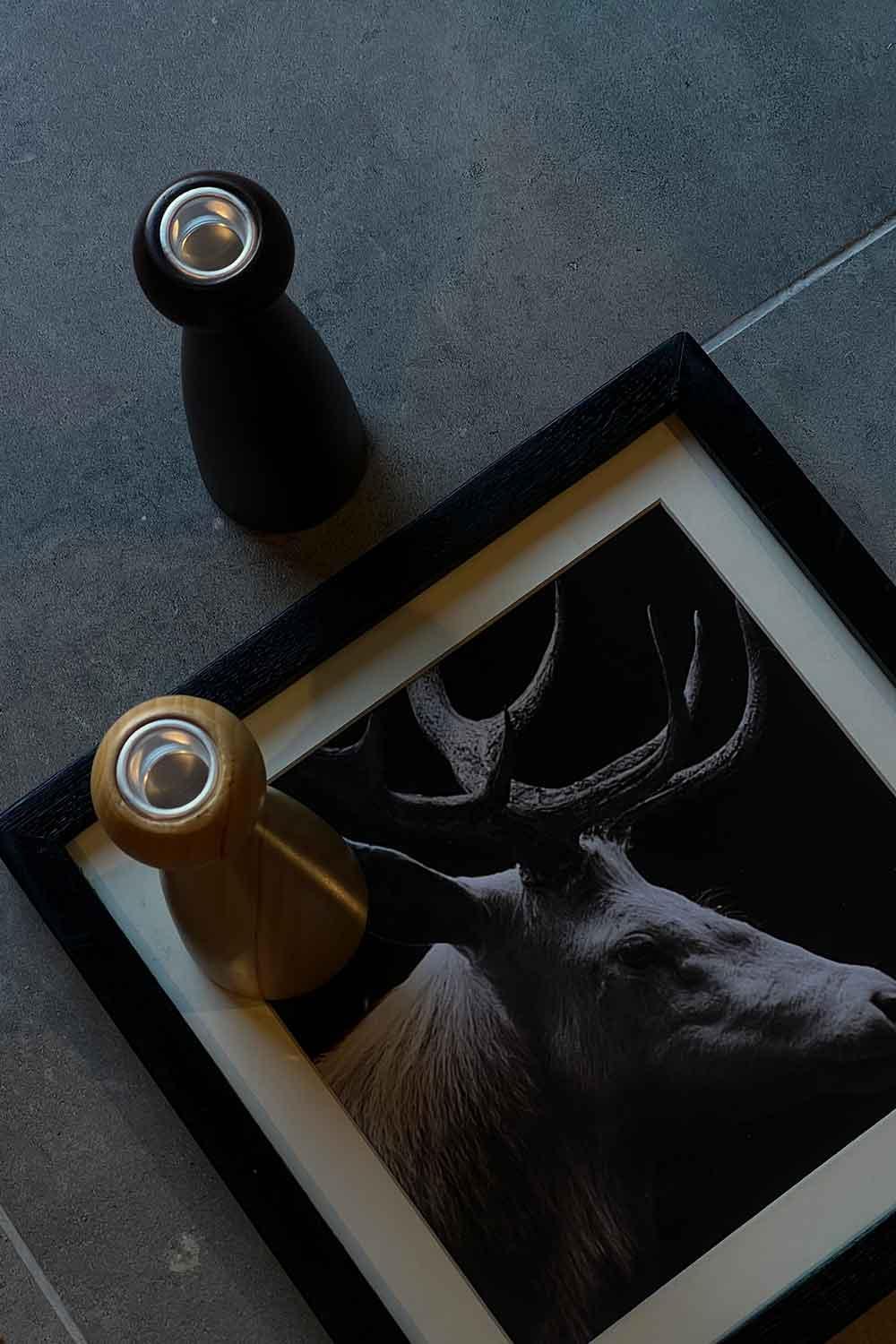 Raika Studio-Alaia Walnut Candle Holder-Mumluk & Şamdan-2-Milagron.com