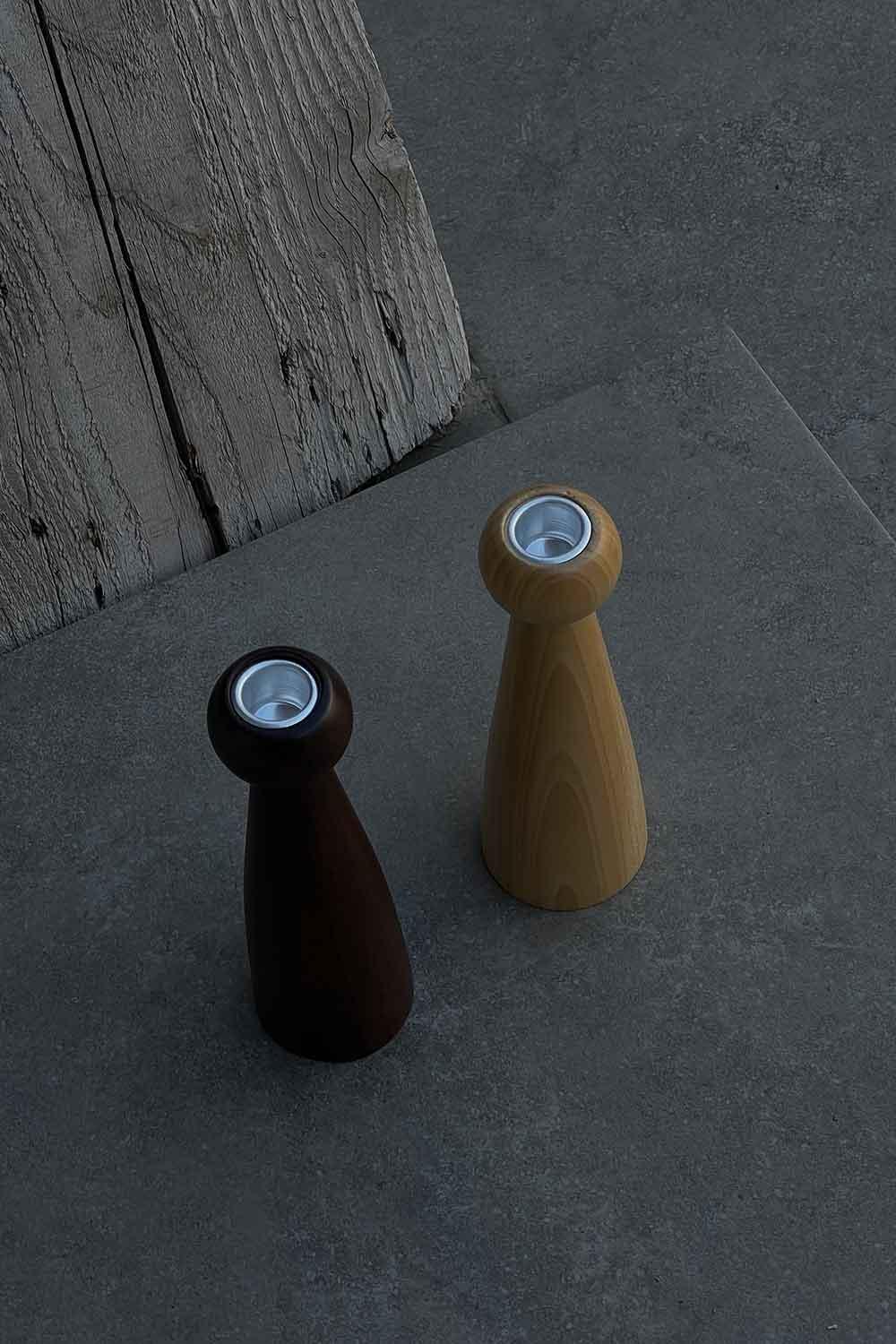 Raika Studio-Alaia Walnut Candle Holder-Mumluk & Şamdan-4-Milagron.com