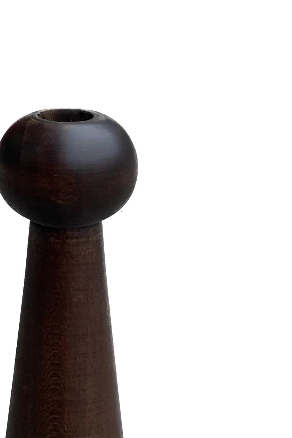 Raika Studio-Alaia Walnut Candle Holder-Mumluk & Şamdan-5-Milagron.com