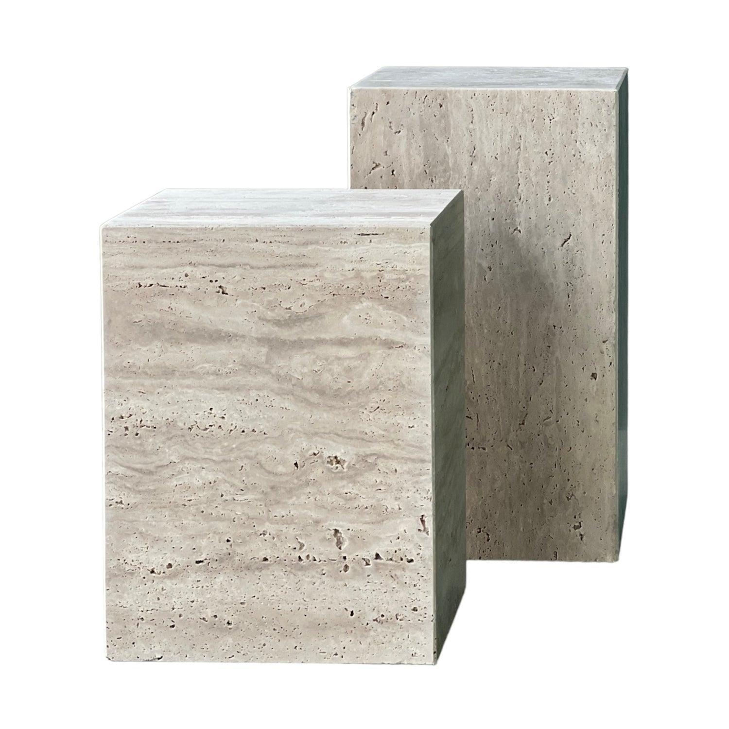 Raika Studio-Cave Travertine Side Table-Sehpa-1-Milagron.com