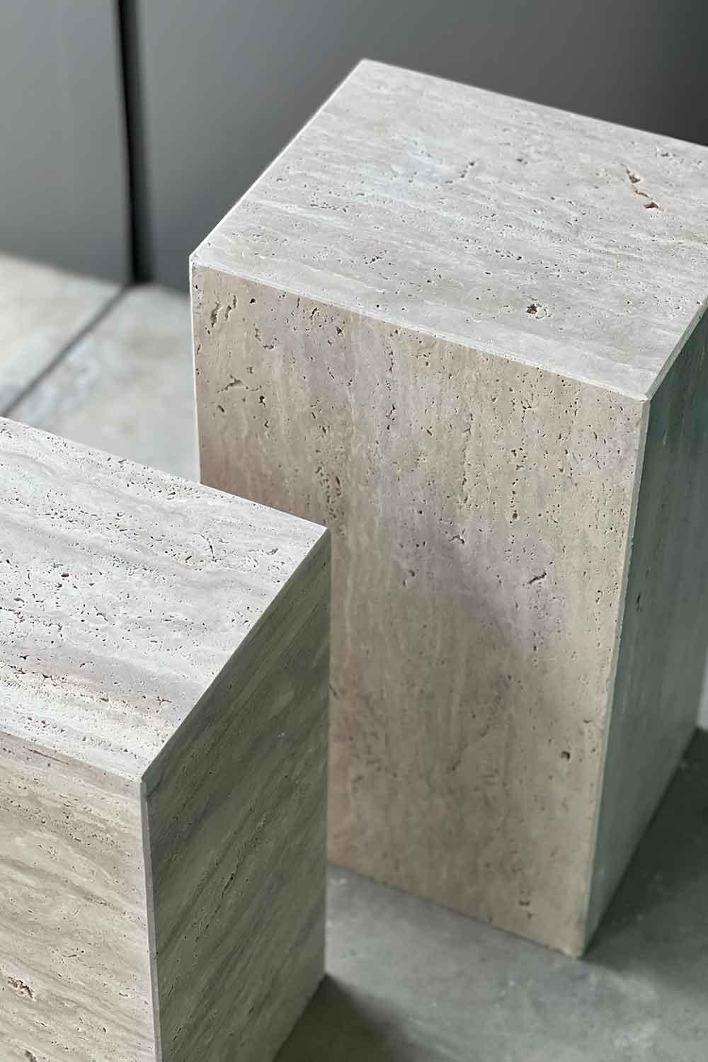 Raika Studio-Cave Travertine Side Table-Sehpa-2-Milagron.com