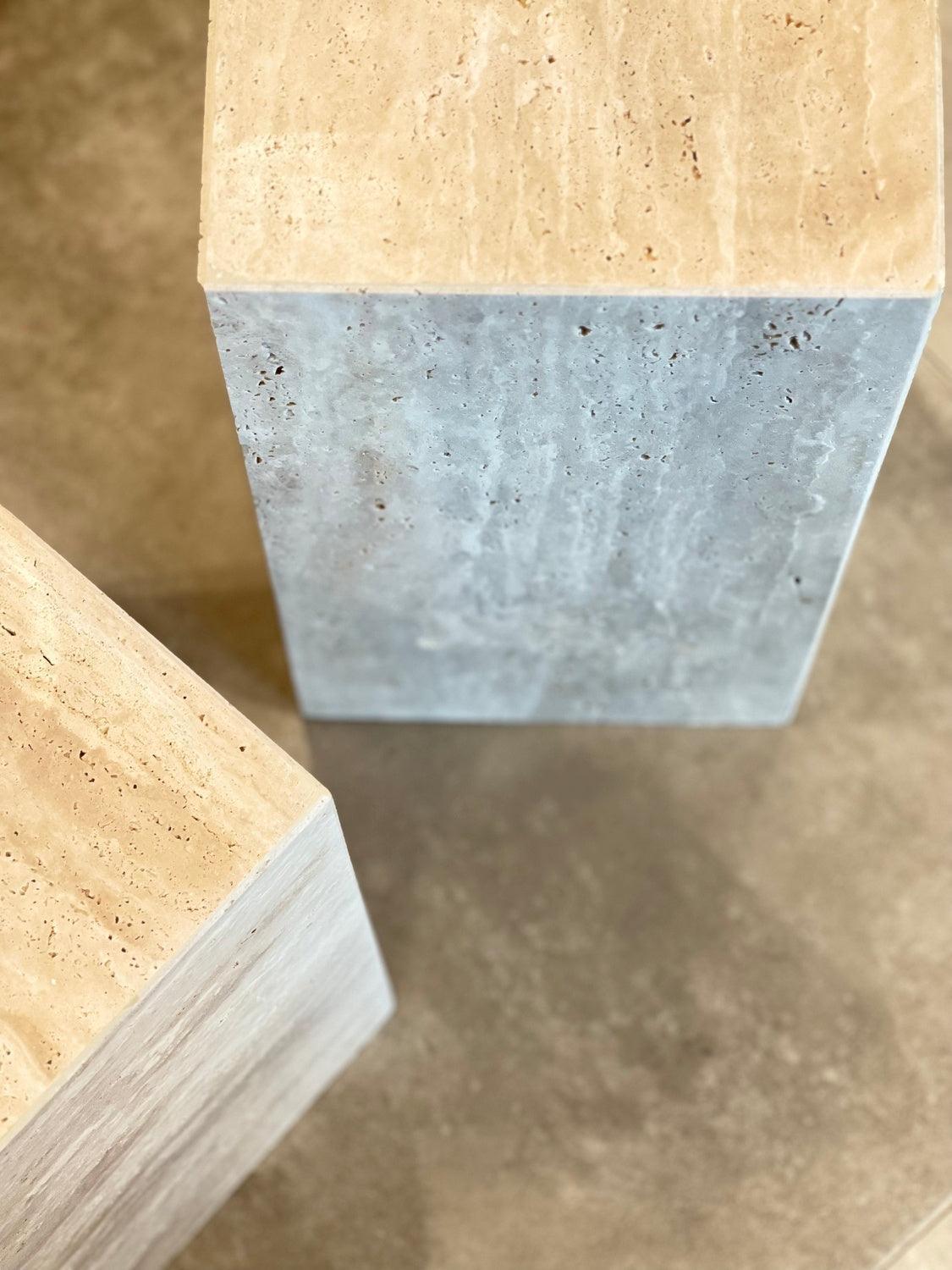 Raika Studio-Cave Travertine Side Table-Sehpa-3-Milagron.com