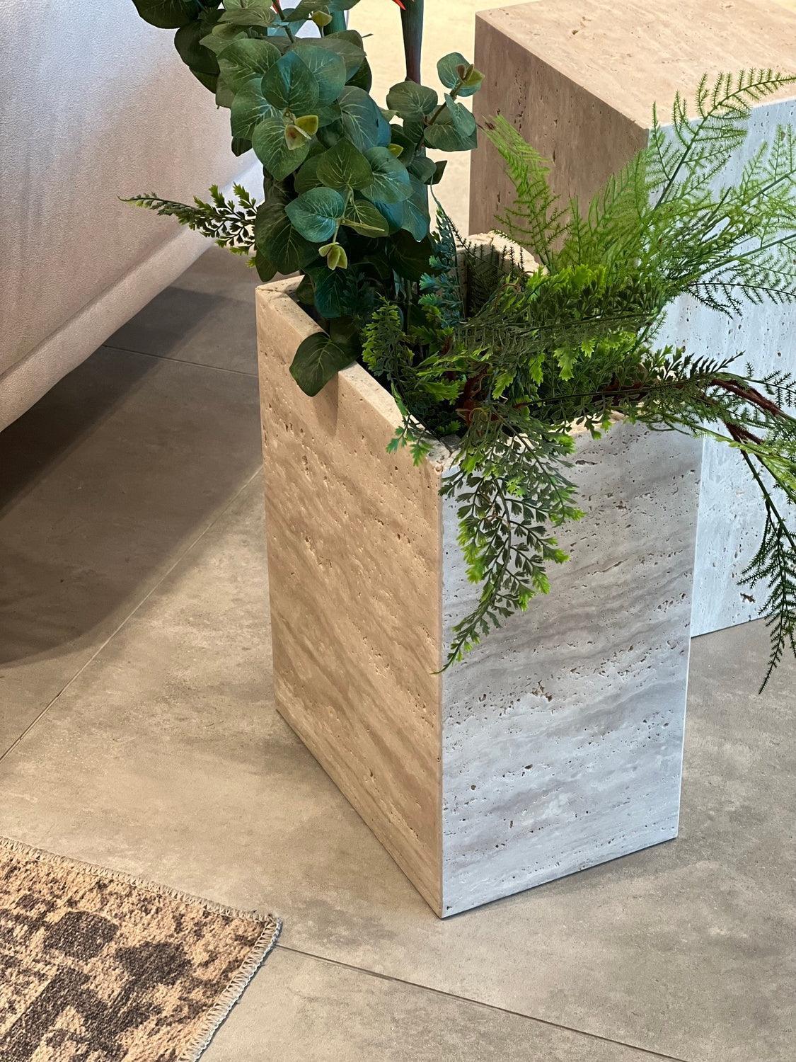 Raika Studio-Cave Travertine Side Table-Sehpa-4-Milagron.com