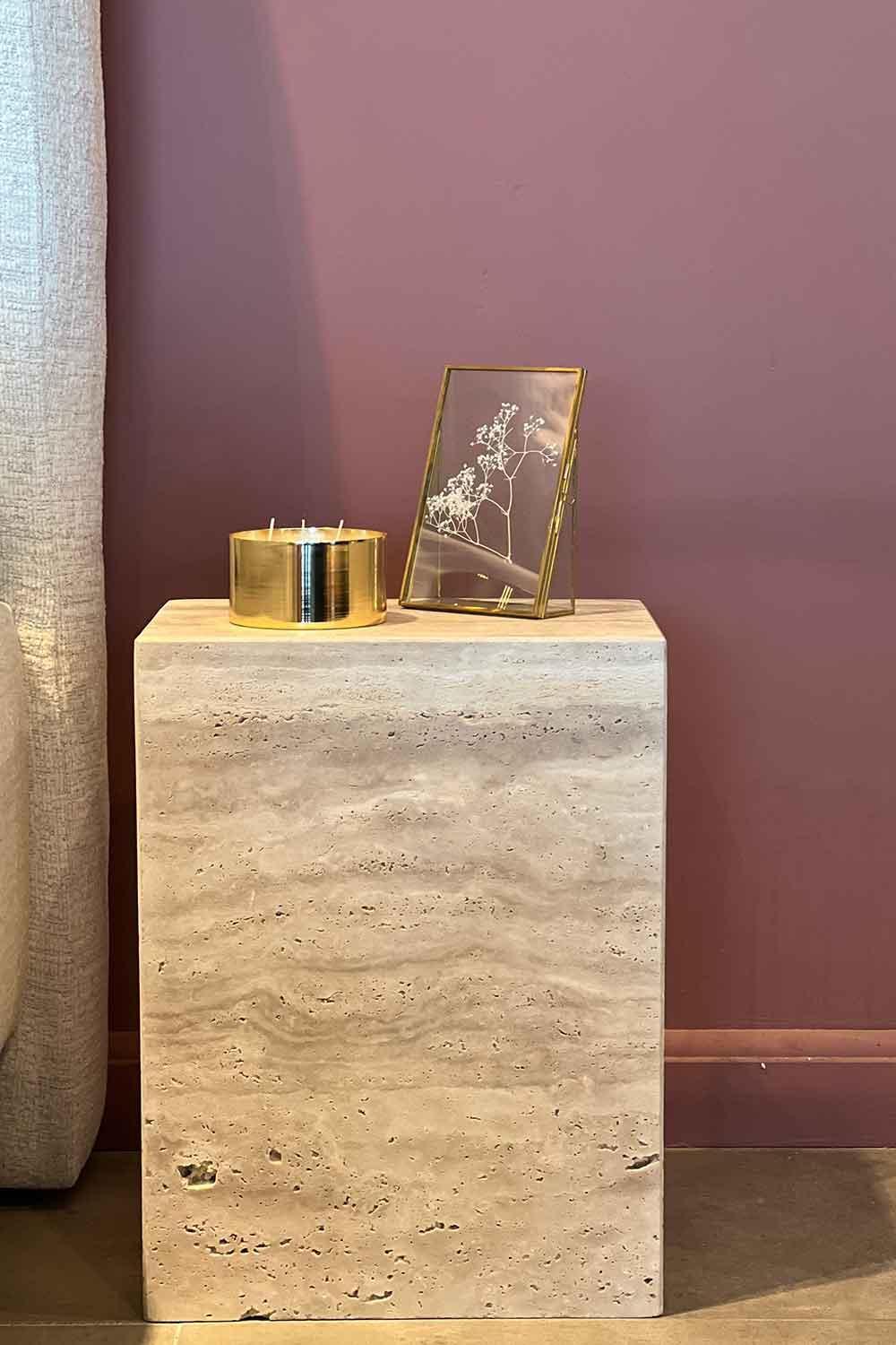 Raika Studio-Cave Travertine Side Table-Sehpa-5-Milagron.com