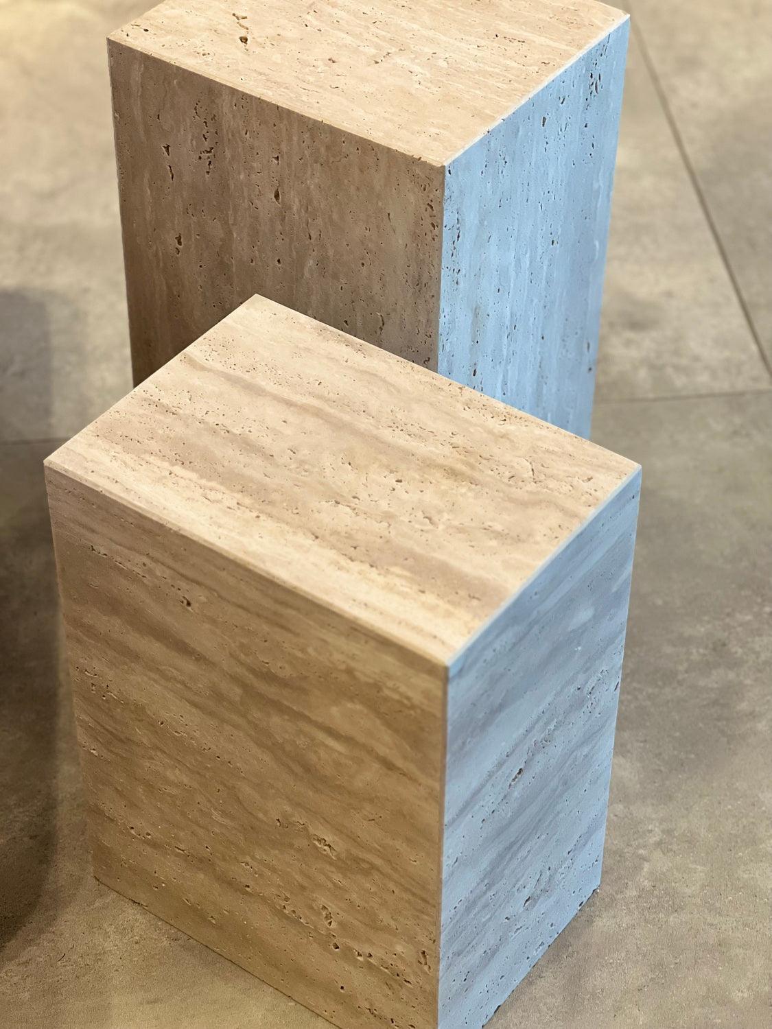 Raika Studio-Cave Travertine Side Table-Sehpa-5-Milagron.com