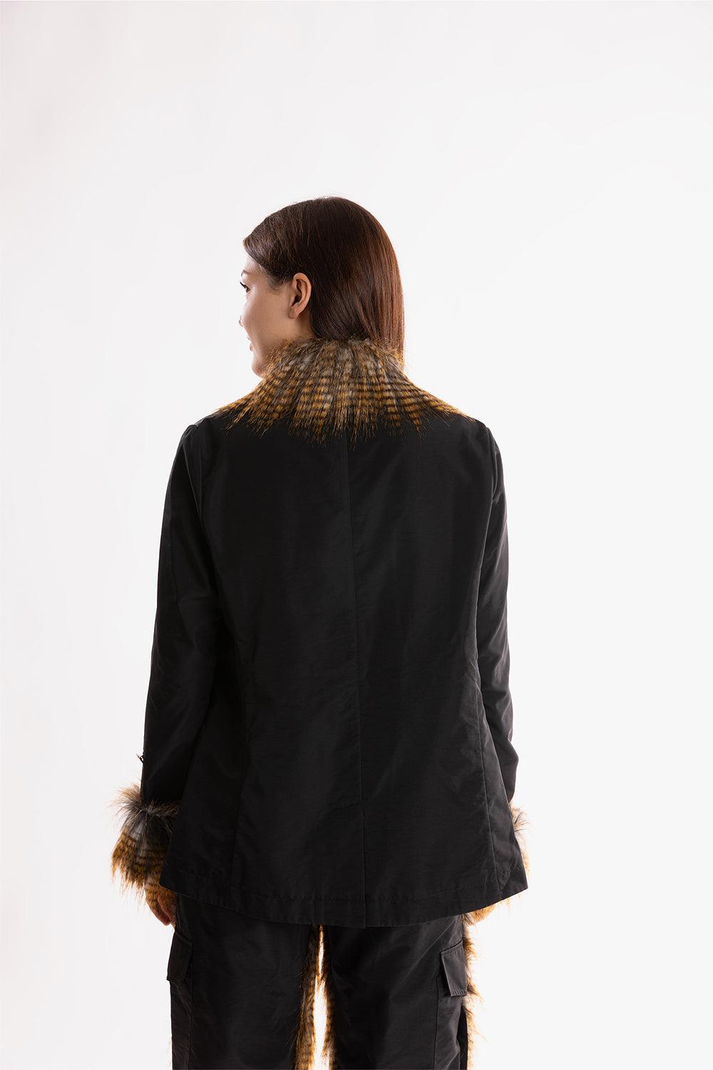 Ramme-Raider Fur Jacket With Animal Print V1-Ceket-3-Milagron.com