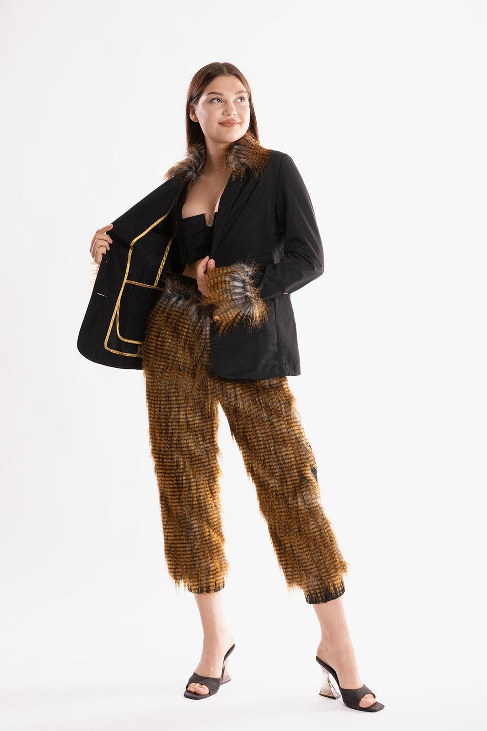 Ramme-Raider Fur Jacket With Animal Print V1-Ceket-4-Milagron.com