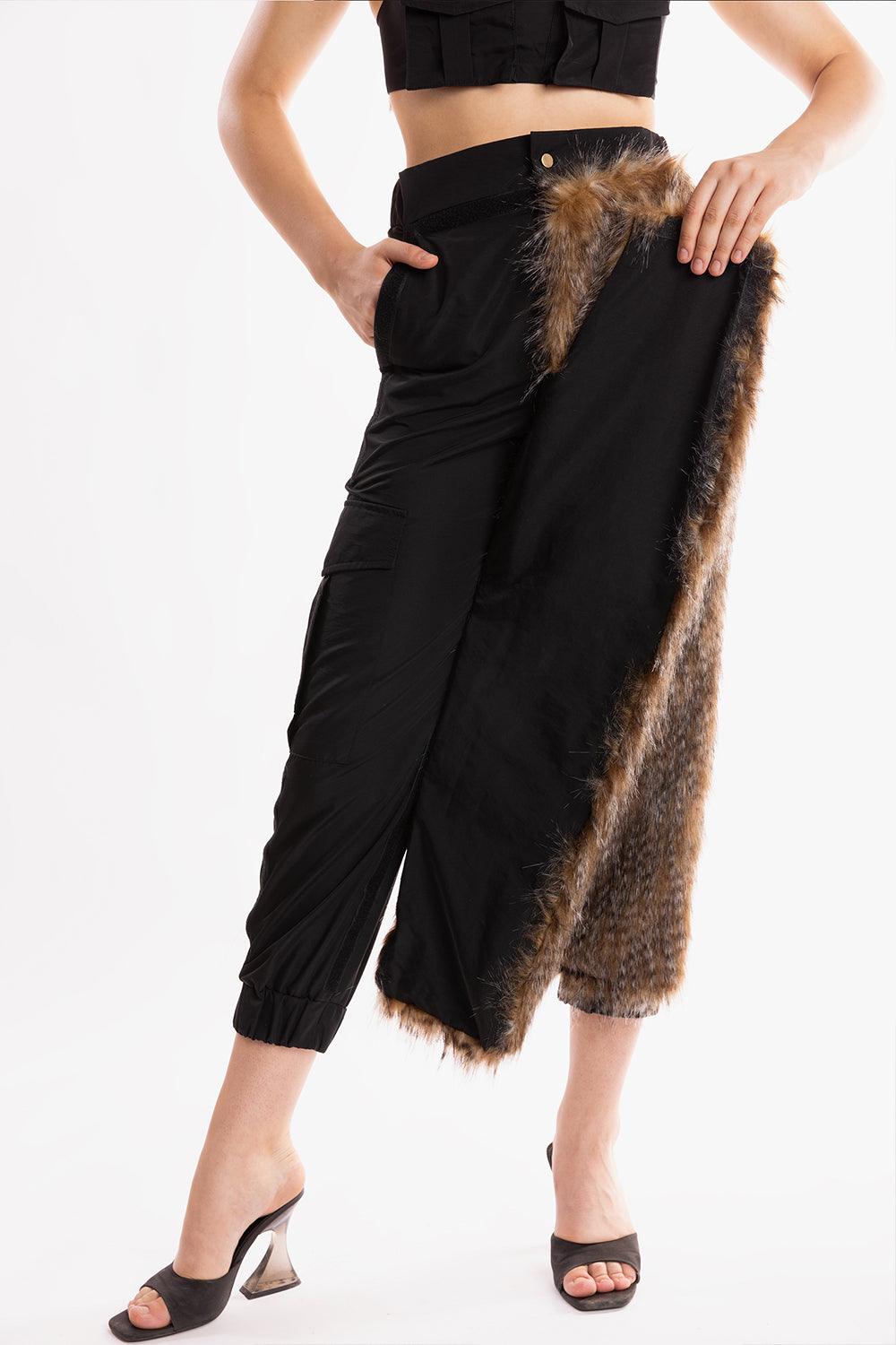 Ramme-Raider Fur Pant With Animal Print v1-Pantolon-4-Milagron.com