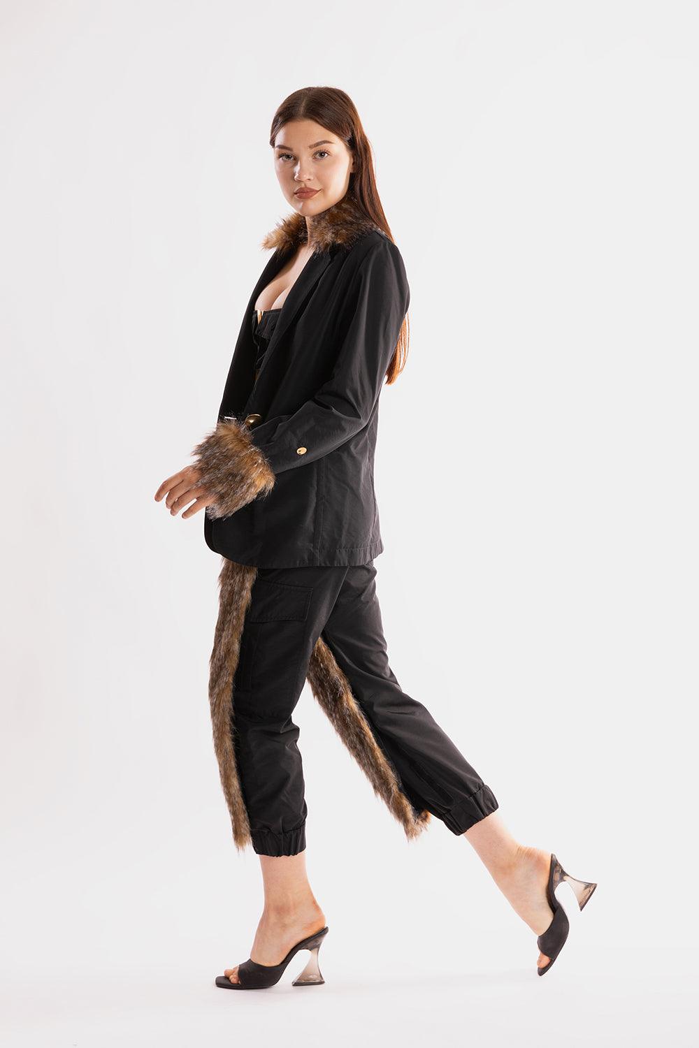 Ramme-Raider Fur Pant With Animal Print v1-Pantolon-5-Milagron.com