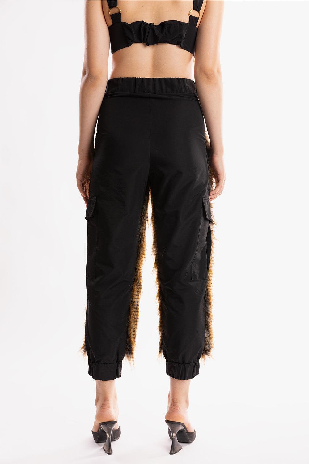 Ramme-Raider Fur Pant With Animal Print v2-Pantolon-3-Milagron.com