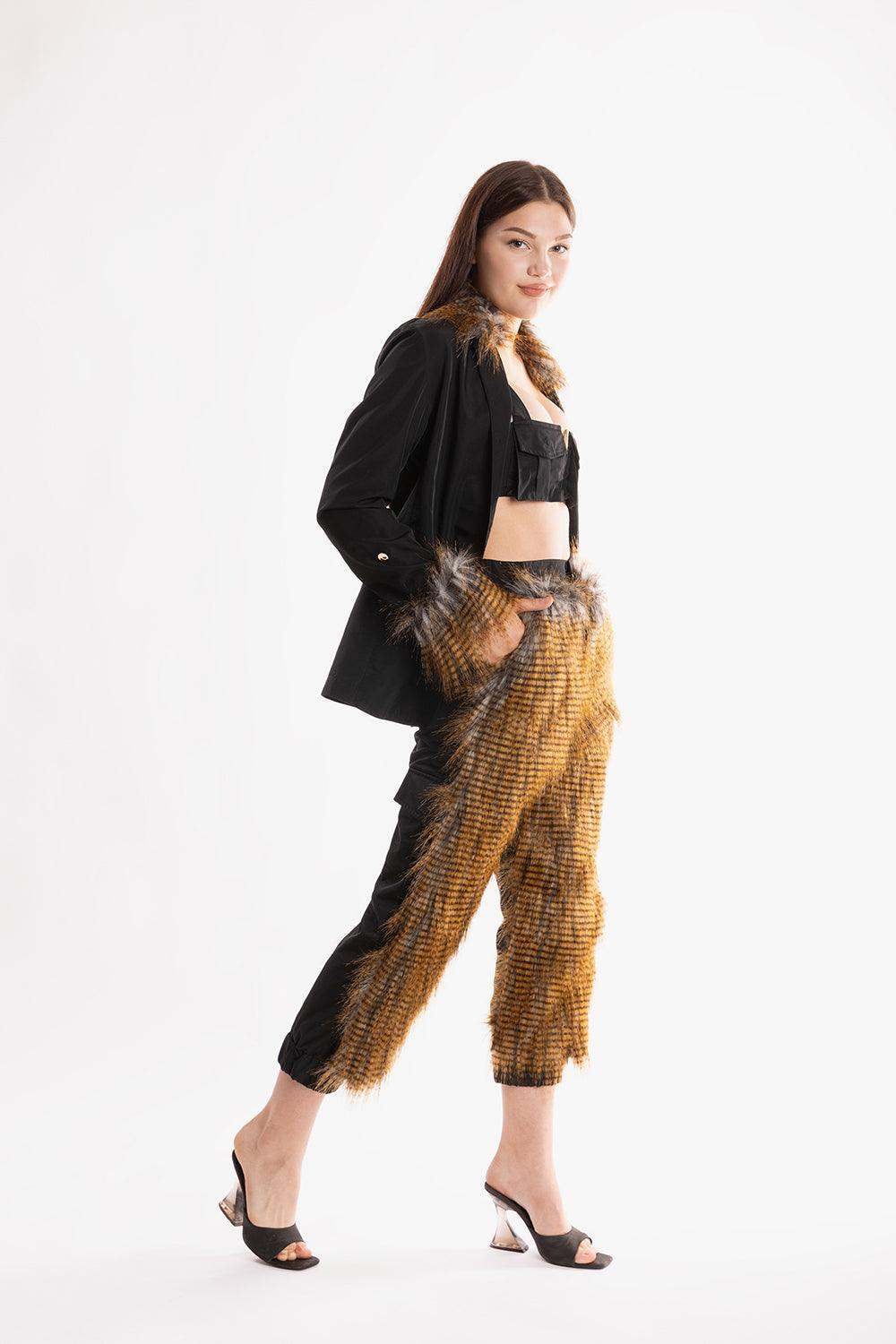 Ramme-Raider Fur Pant With Animal Print v2-Pantolon-6-Milagron.com