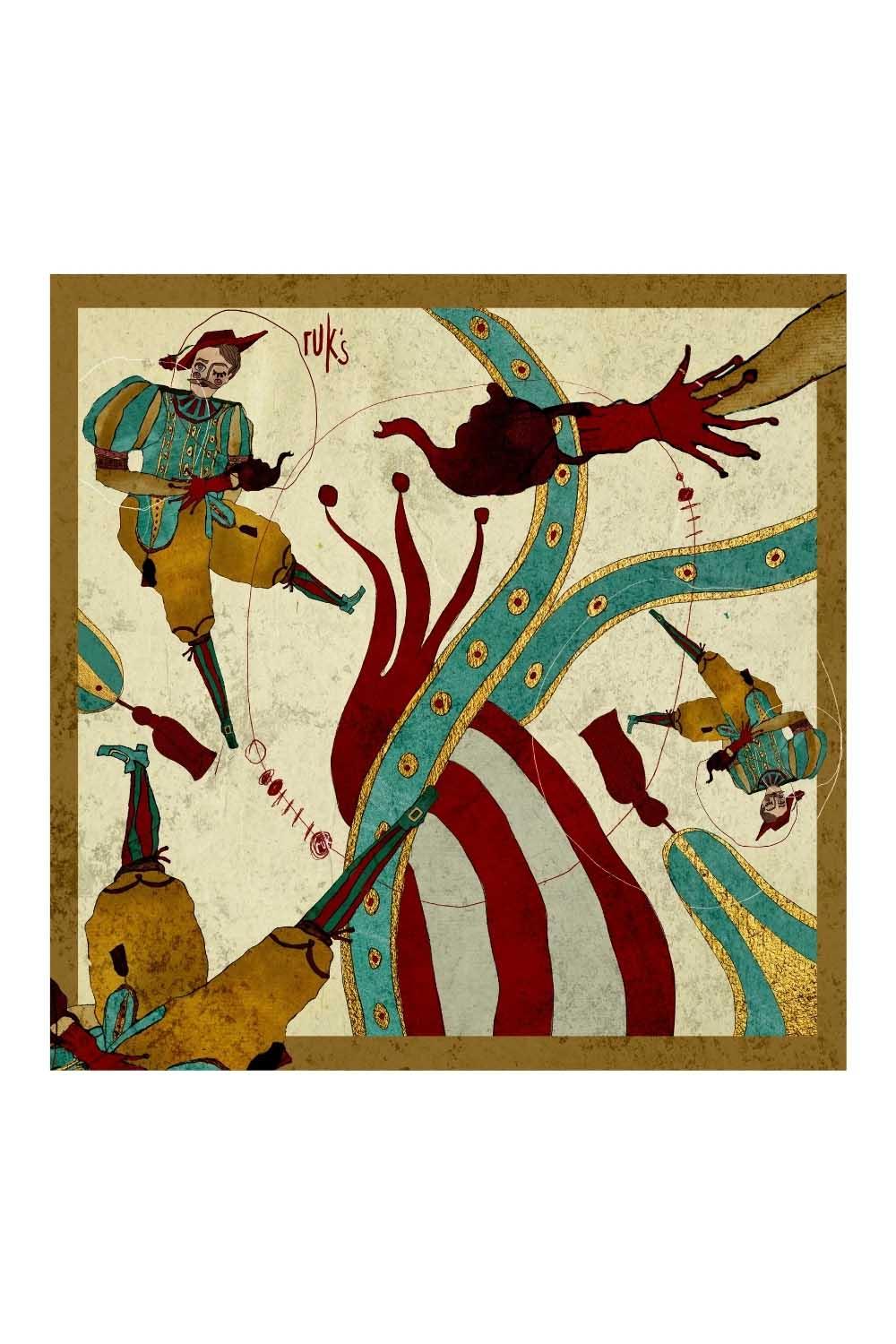 Ruksstore-Casanova İpek İllüstrasyon Eşarp Fular-Şal & Fular-1-Milagron.com