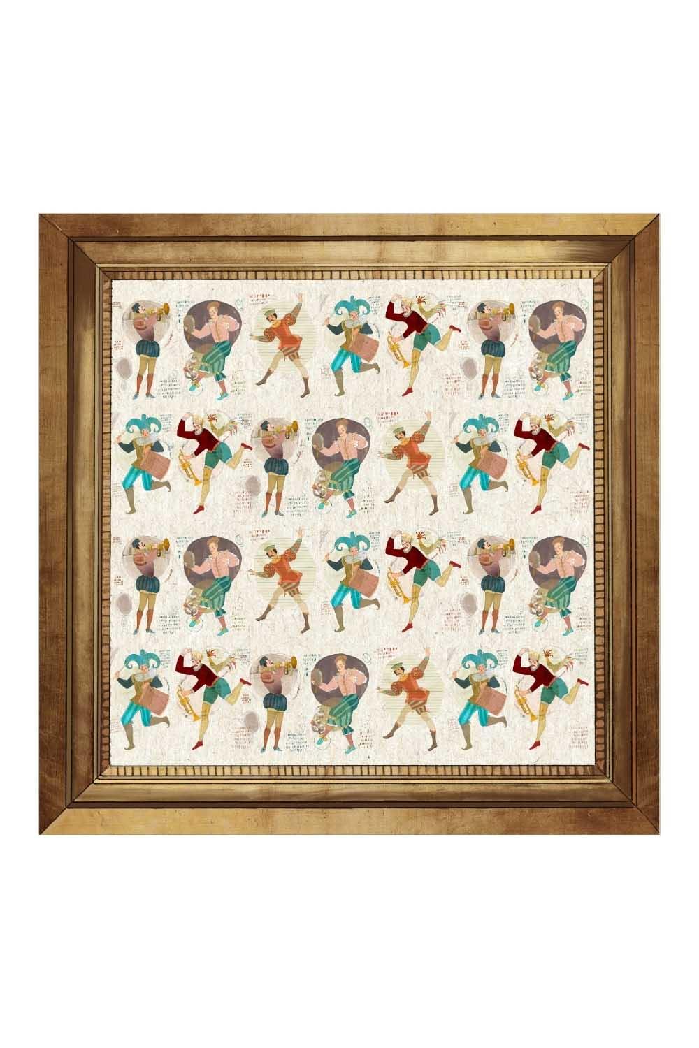 Ruksstore-Circus Family İpek İllüstrasyon Eşarp Fular-Şal & Fular-1-Milagron.com