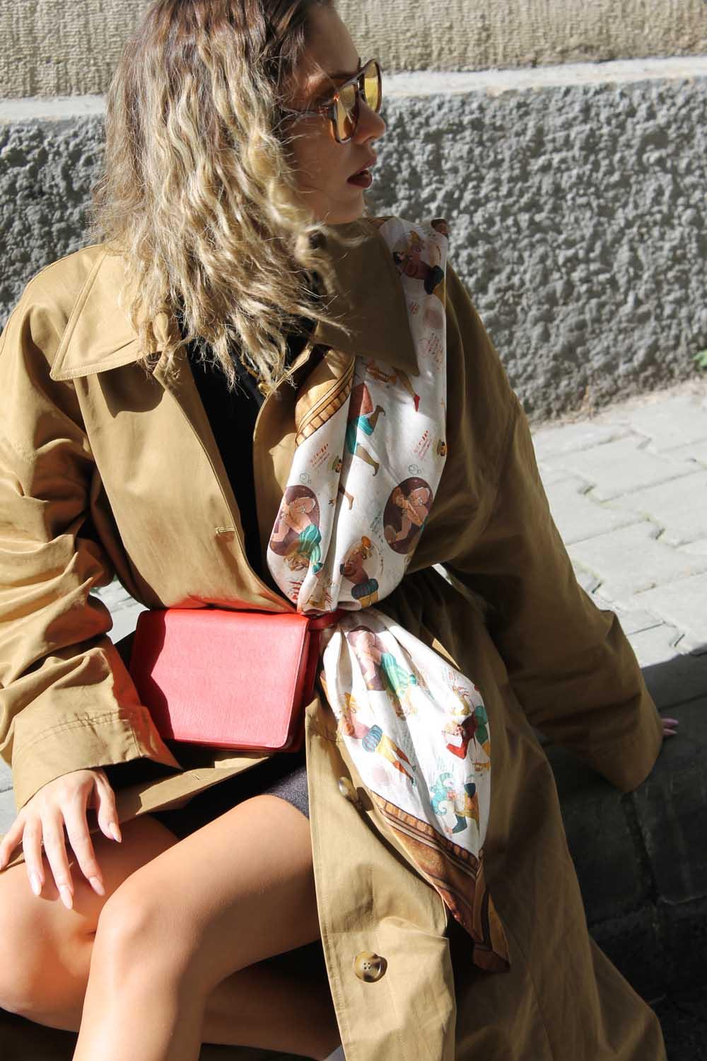 Ruksstore-Circus Family İpek İllüstrasyon Eşarp Fular-Şal & Fular-2-Milagron.com