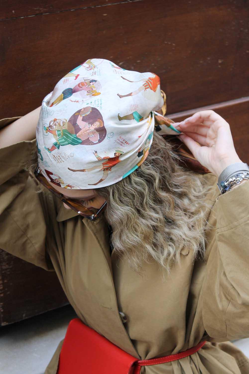 Ruksstore-Circus Family İpek İllüstrasyon Eşarp Fular-Şal & Fular-3-Milagron.com