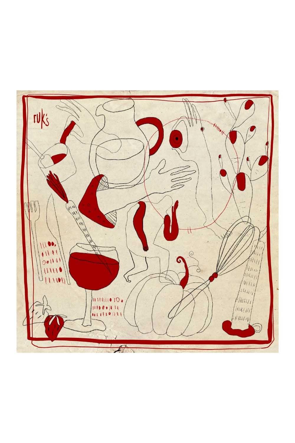 Ruksstore-Fungi İpek İllüstrasyon Eşarp Fular-Şal & Fular-1-Milagron.com