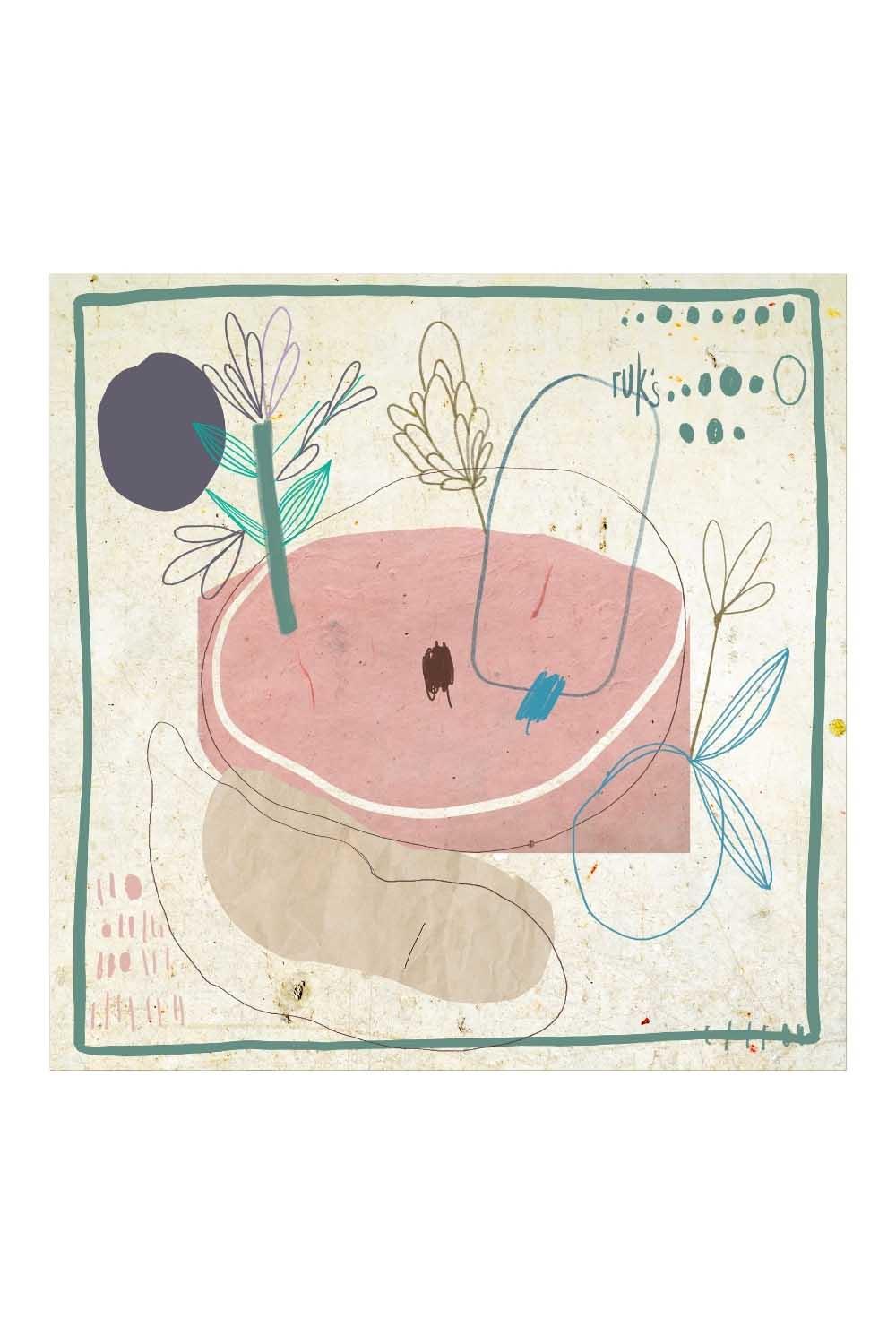 Ruksstore-Garden İpek İllüstrasyon Eşarp Fular-Şal & Fular-1-Milagron.com