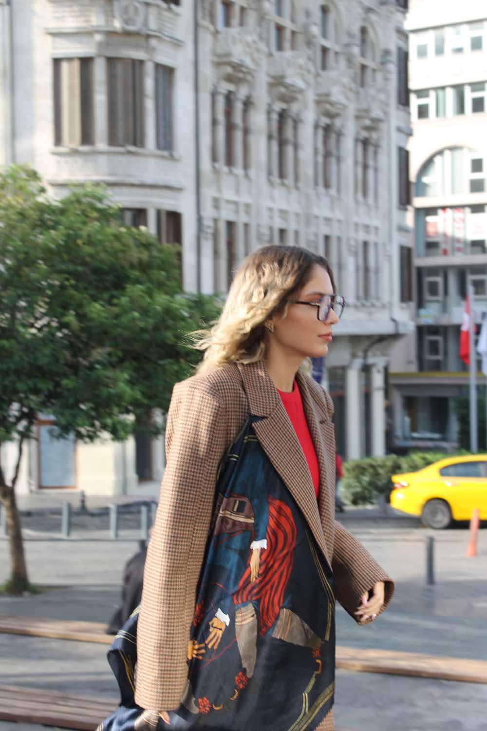 Ruksstore-Gentlamen İpek İllüstrasyon Eşarp Fular-Şal & Fular-3-Milagron.com