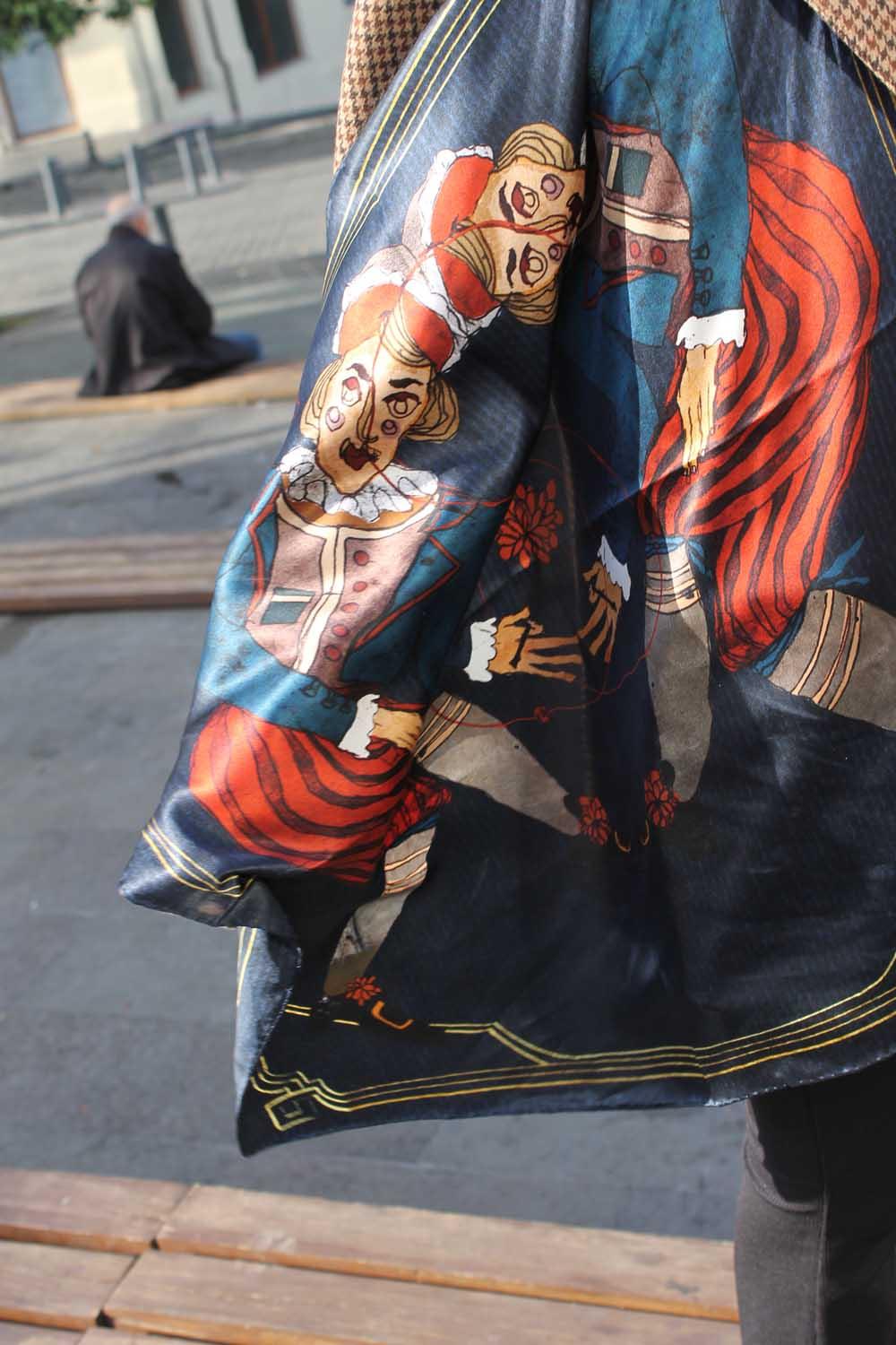 Ruksstore-Gentlamen İpek İllüstrasyon Eşarp Fular-Şal & Fular-6-Milagron.com