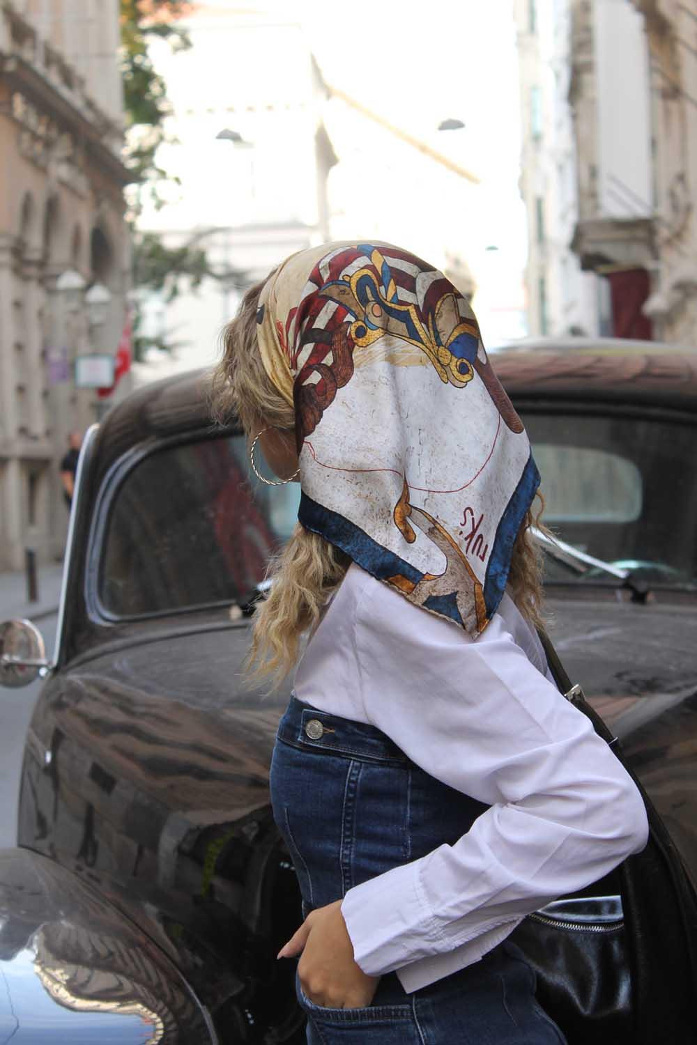 Ruksstore-Horse İpek İllüstrasyon Eşarp Fular-Şal & Fular-3-Milagron.com