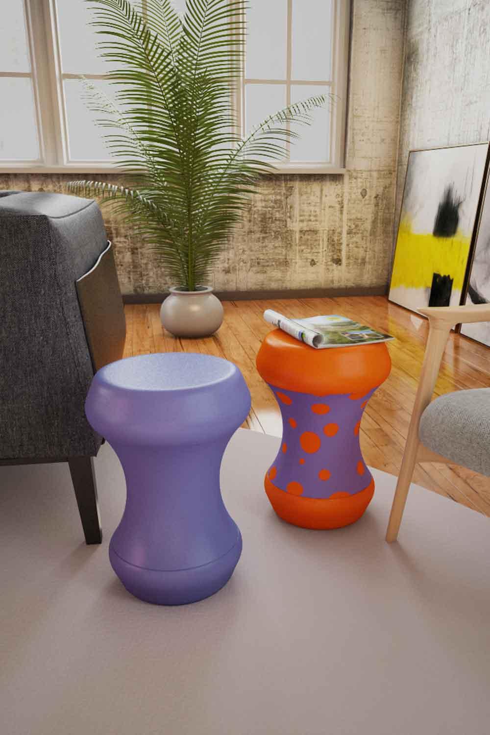 Sodd Design-Boom Bom Sehpa Lila-Turuncu Puantiye-Sehpa-2-Milagron.com