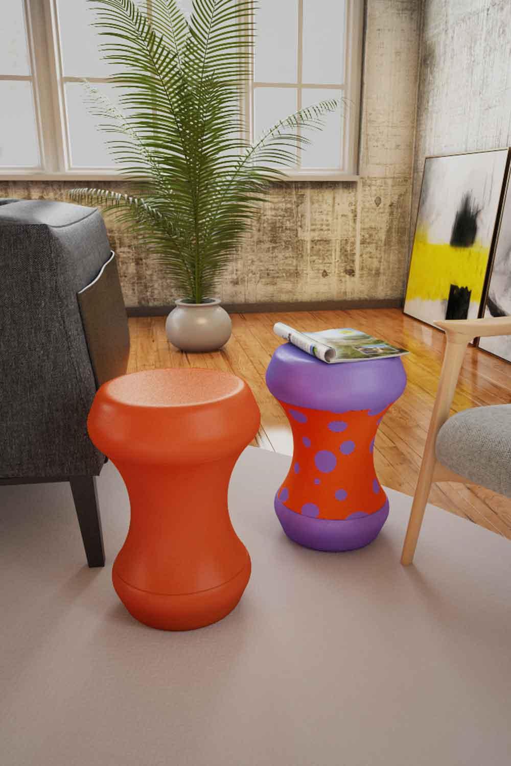 Sodd Design-Boom Bom Sehpa Turuncu-Lila Puantiye-Sehpa-2-Milagron.com