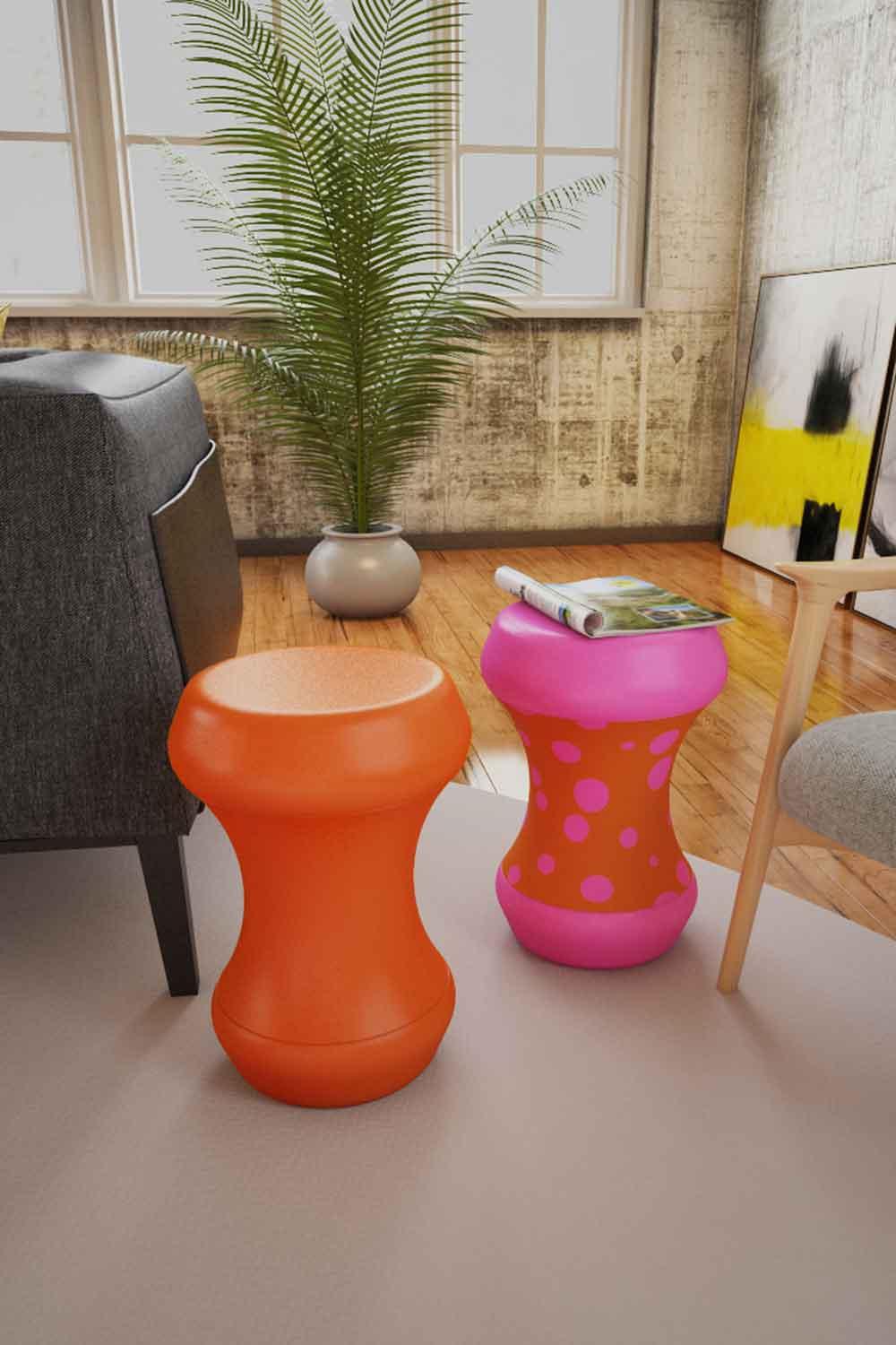 Sodd Design-Boom Bom Sehpa Turuncu-Pembe Puantiye-Sehpa-2-Milagron.com