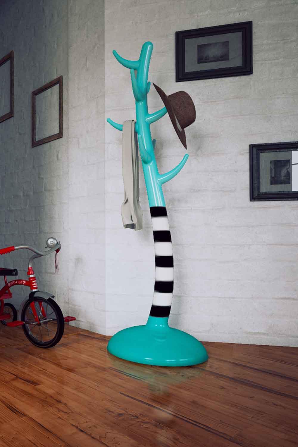 Sodd Design-Crooked Turkuaz-Askılık-2-Milagron.com