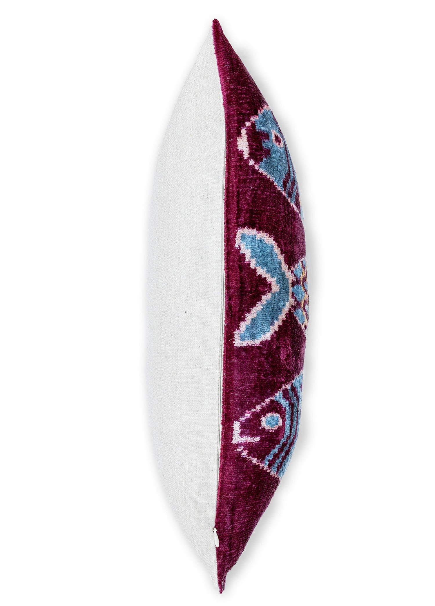 Soho Antiq-Alaz Balık Desenli Kadife İkat Kırlent 40x60 Cm-Yastık-6-Milagron.com