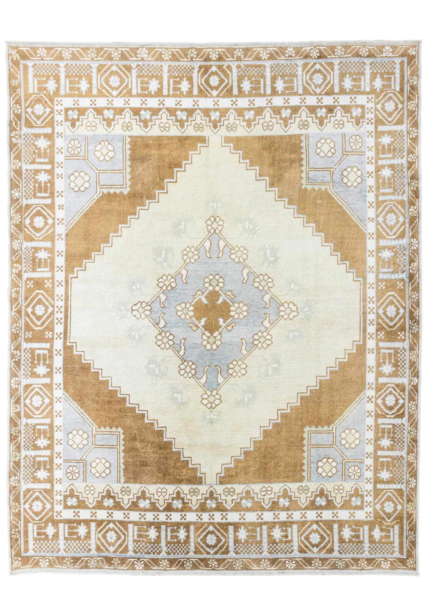 Soho Antiq-Arven Geometrik Madalyon Tasarımlı Uşak Halısı 248x301 Cm-Halı-1-Milagron.com