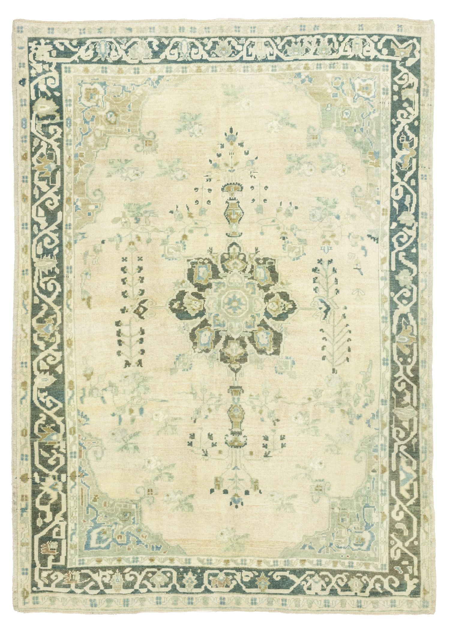 Soho Antiq-Asmira Madalyon Desenli El Dokuma Halı 170x234 Cm-Halı-1-Milagron.com